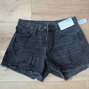 Arizona Jean Company Women's Black Distressed Denim Shorts